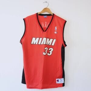 Vintage Miami Heat Basketball Mourning Champion Jersey Large